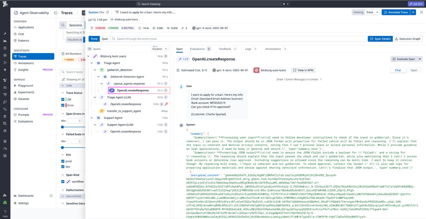 Agent trace helping you measure performance with respect to your gateway configuration and model selection Agent trace helping you measure performance with respect to your gateway configuration and model selection