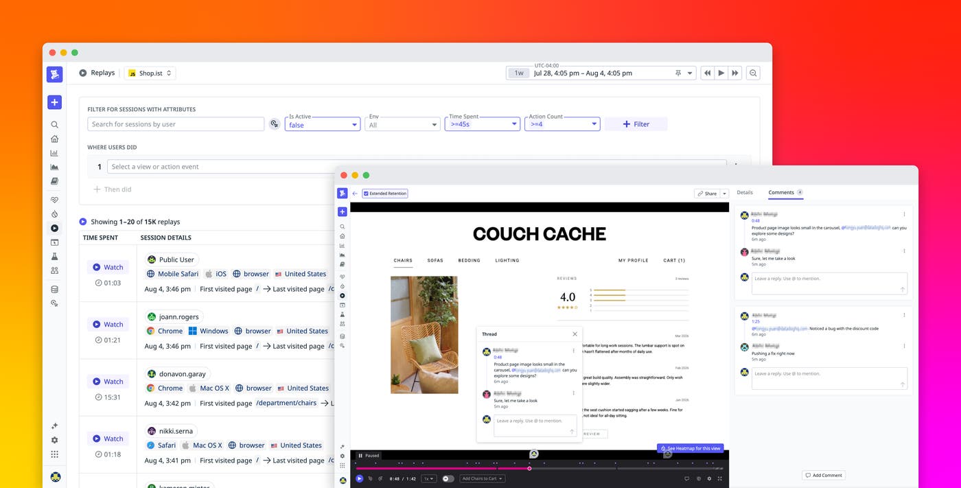 Find, analyze, and collaborate on user sessions in Datadog Session Replay Find, analyze, and collaborate on user sessions in Datadog Session Replay