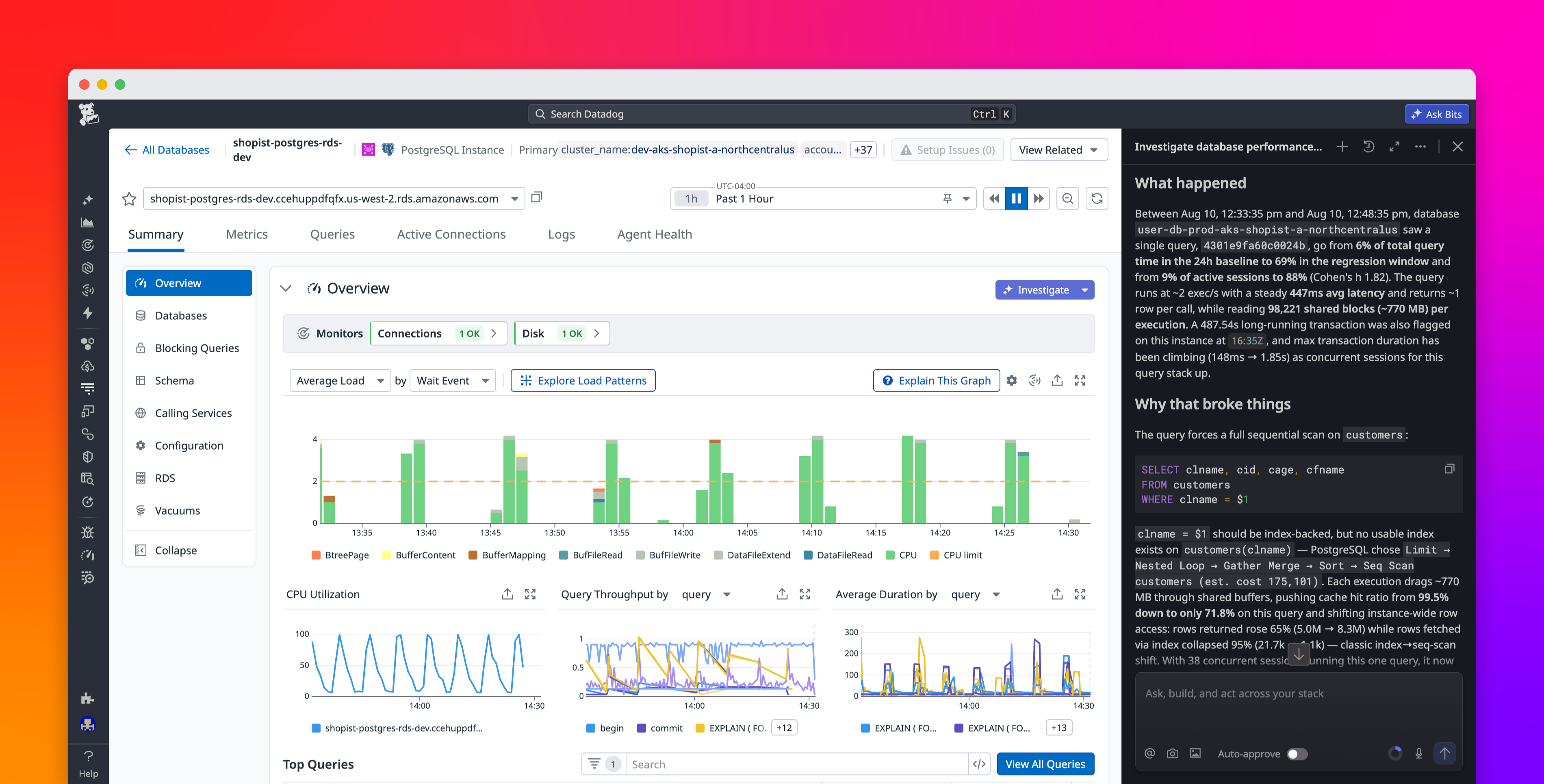 Diagnose and resolve database performance issues faster with Bits Chat