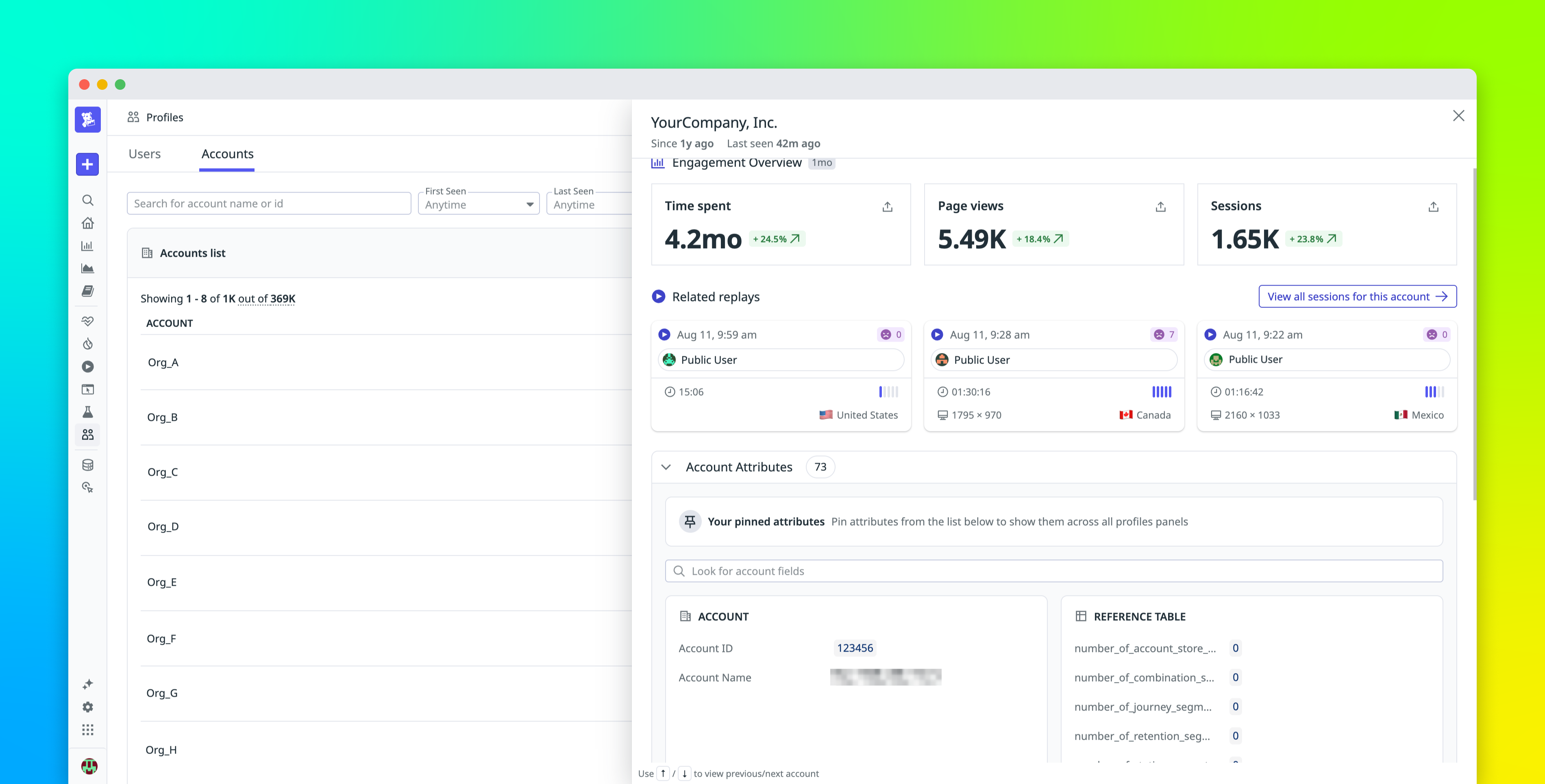 Investigate account-level churn risk with Product Analytics account segments