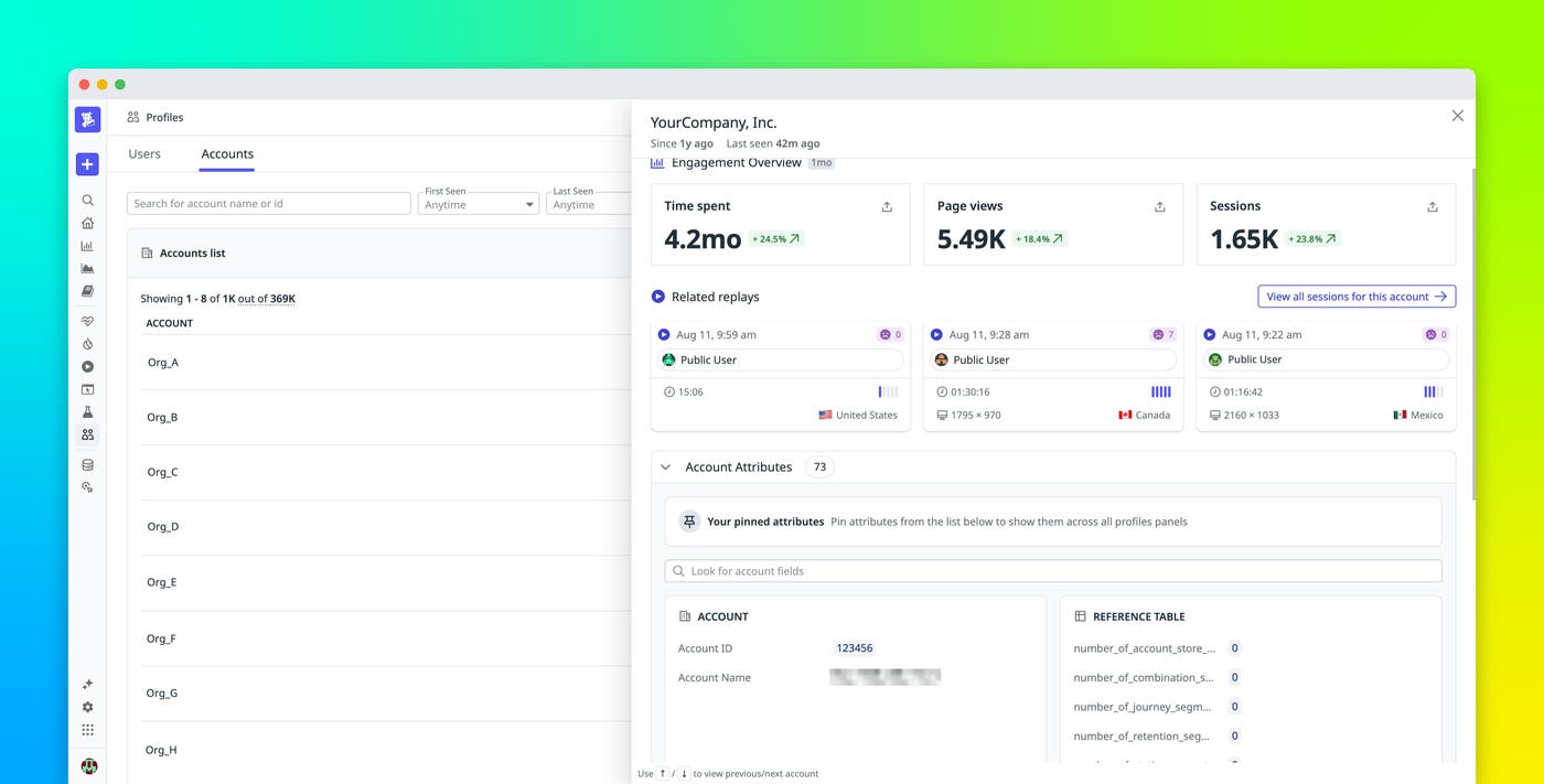 Investigate account-level churn risk with Product Analytics account segments