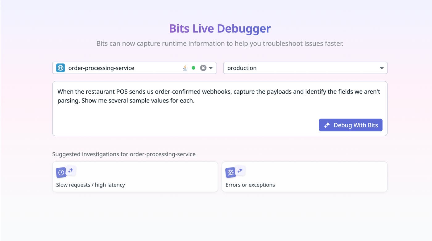Chatbox for Live Debugger session from a running checkout service. Chatbox for Live Debugger session from a running checkout service.