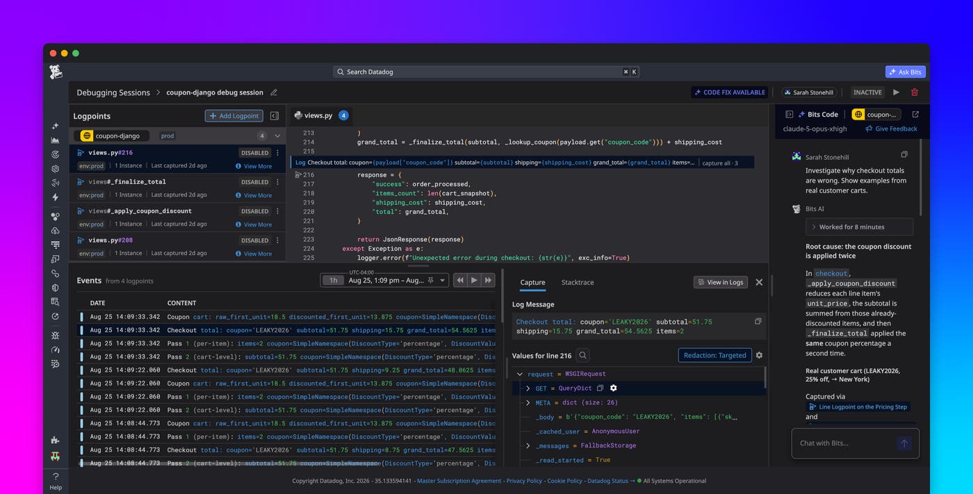 Debug live production code without redeploying with Datadog Live Debugger Debug live production code without redeploying with Datadog Live Debugger