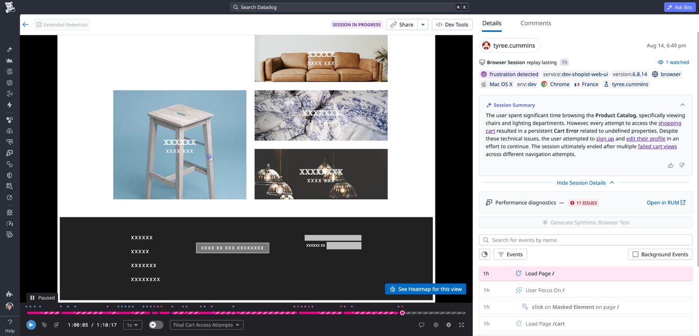 Default masking removes readable action-name context from every session replay interaction. Default masking removes readable action-name context from every session replay interaction.