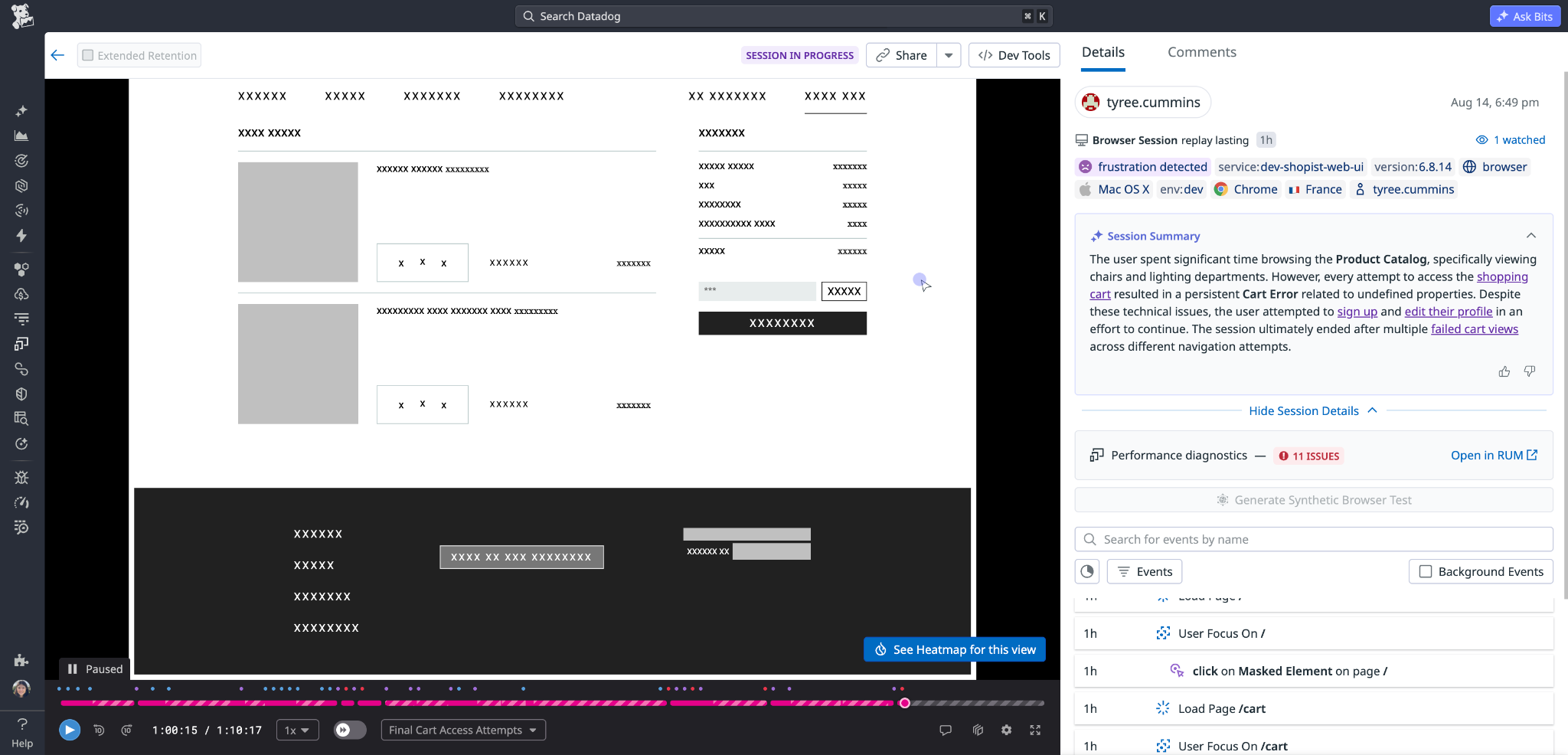 Default masking hides all checkout page labels, including static text with no sensitive data.
