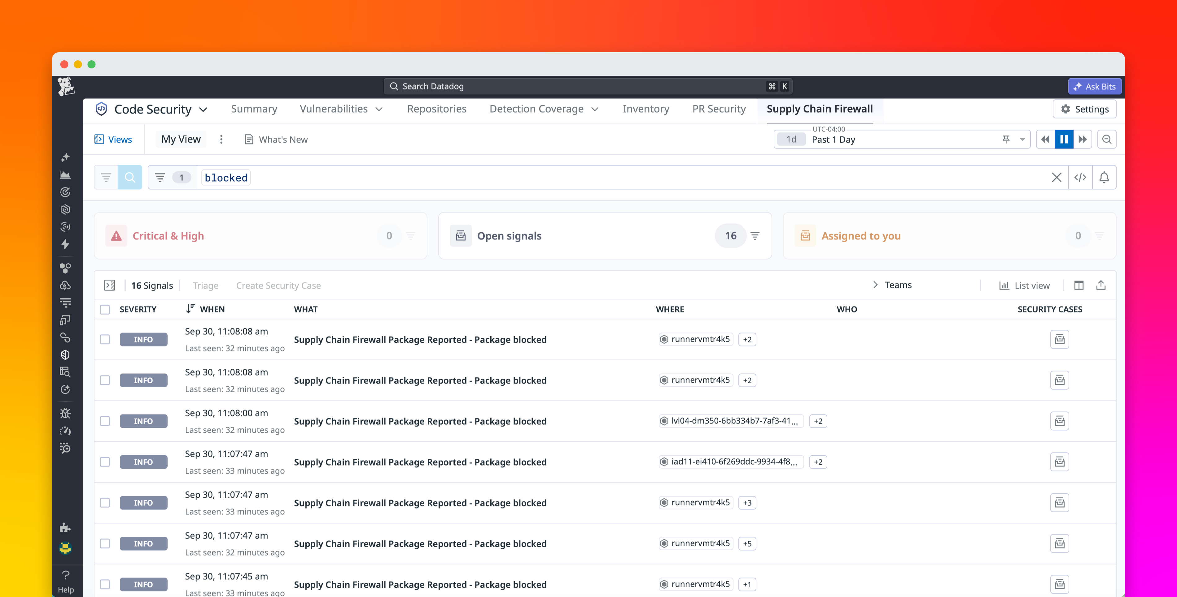Block malicious packages across your organization with Supply Chain Firewall and Datadog Code Security