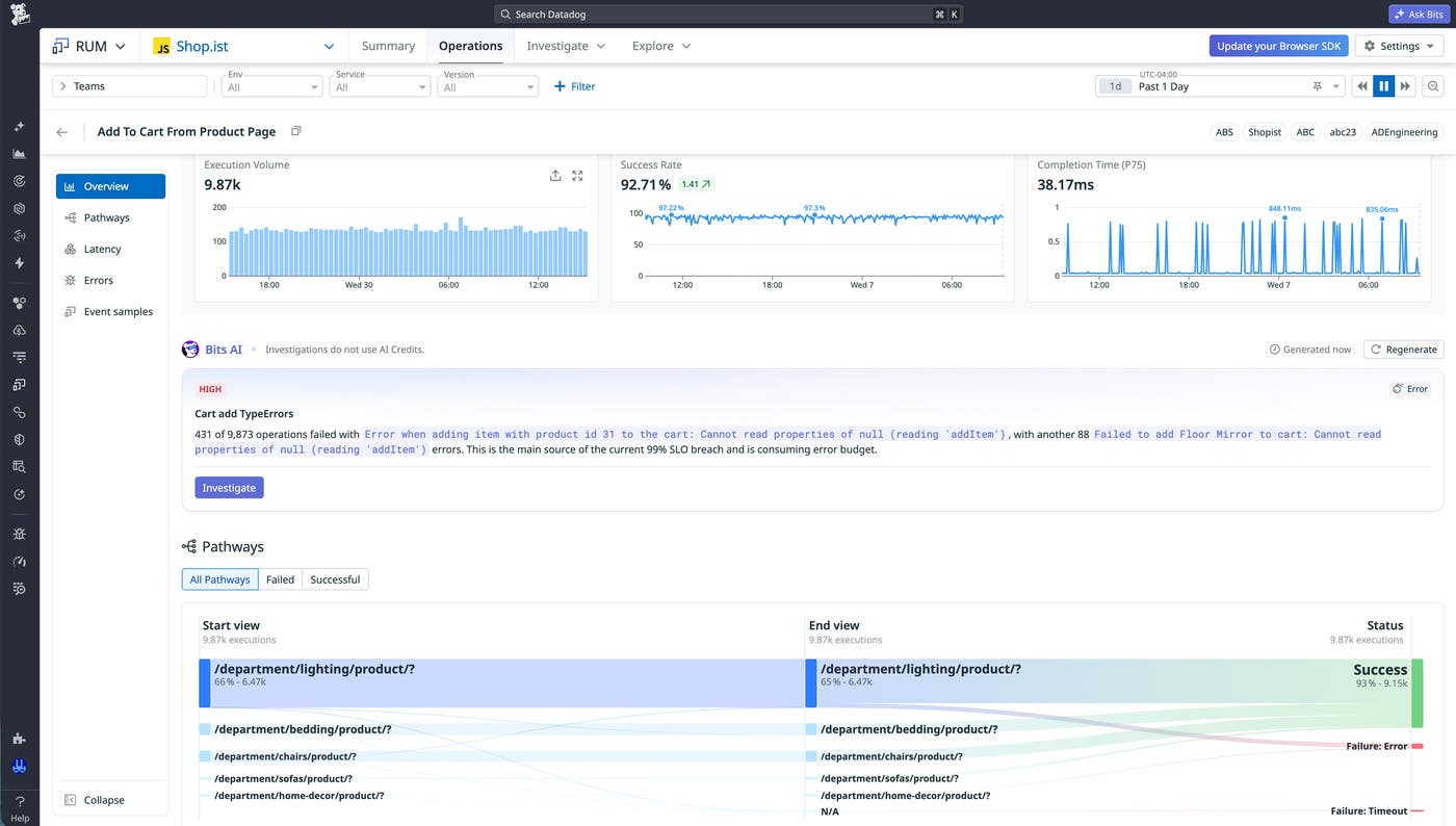 An investigation from Bits AI that describes errors affecting the “process payment” operation. An investigation from Bits AI that describes errors affecting the “process payment” operation.