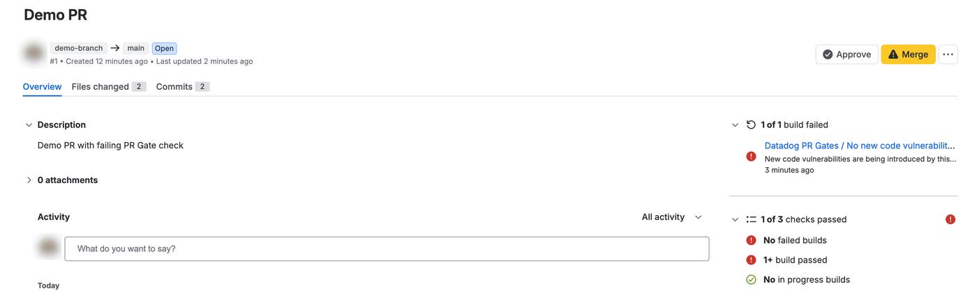 A PR Gates check on a Bitbucket pull request. A PR Gates check on a Bitbucket pull request.